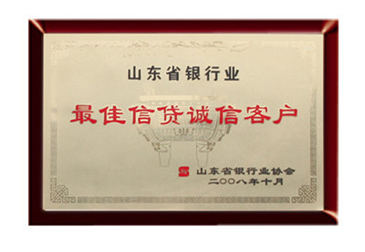 山東省銀行業(yè)******信貸誠信客戶(hù)